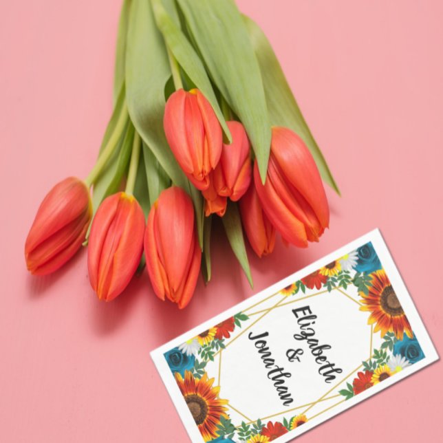 Backyard Summer Floral Geometric Serviette (Von Creator hochgeladen)