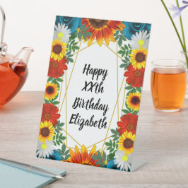 Backyard Summer Floral Geometric Sockelschild