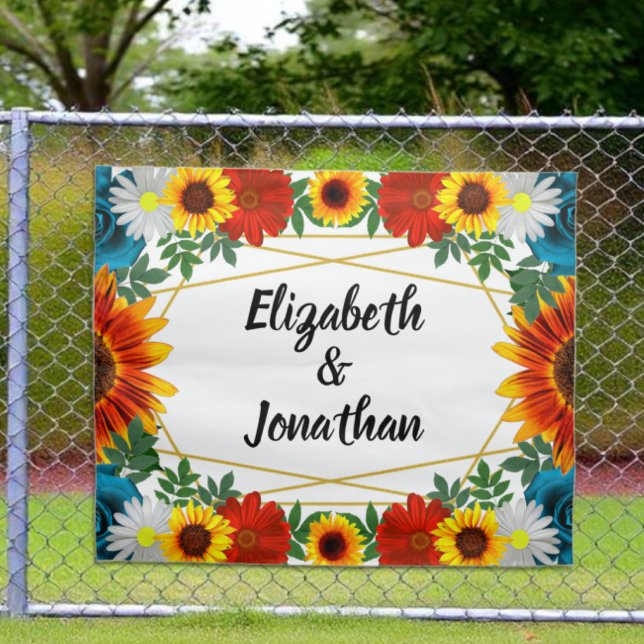 Backyard Summer Floral Geometric Wandteppich (Von Creator hochgeladen)