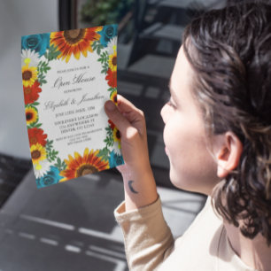 Backyard Summer Floral Open House Einladung