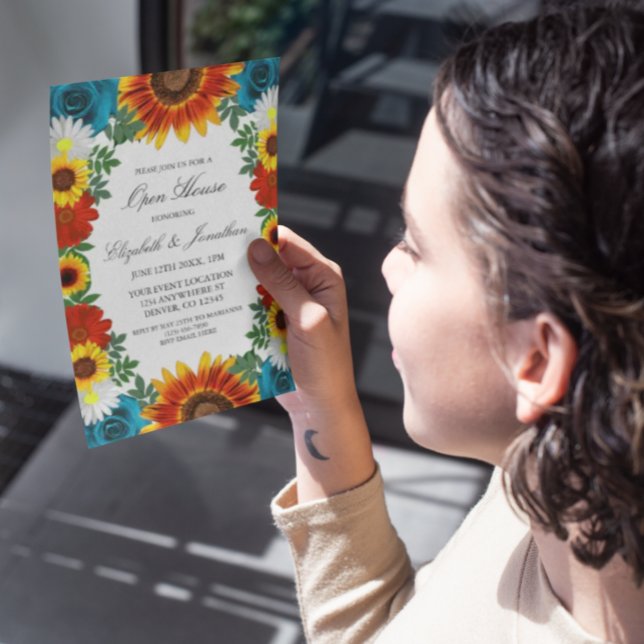 Backyard Summer Floral Open House Einladung (Von Creator hochgeladen)