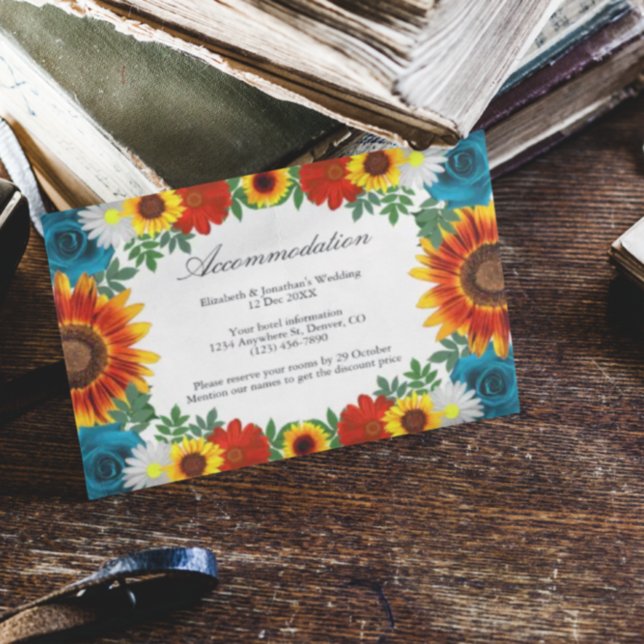 Backyard Summer Floral Unterkunft Begleitkarte (Von Creator hochgeladen)