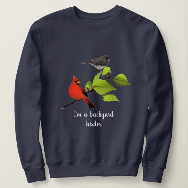 Backyard Vogelbeobachter Gift / Kardinal Bird auf  Sweatshirt (Design vorne)