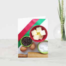 Backzutaten Schokolade und Zucker Dankeskarte