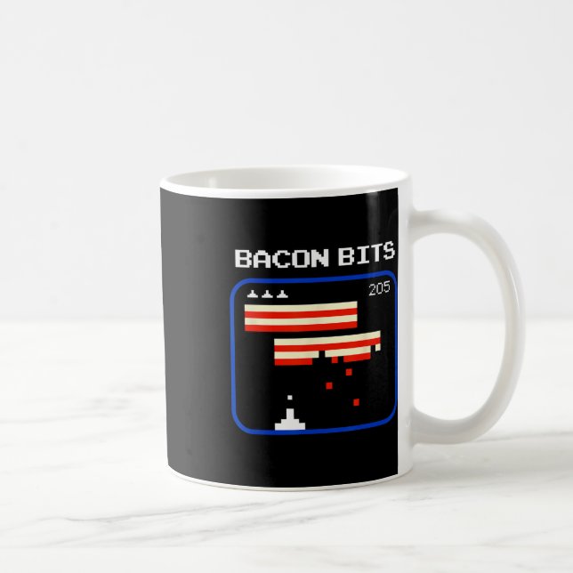 Bacon 8-Bit Video Game Player Retro Nerd Geek Kaffeetasse (Rechts)