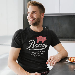 Bacon American Carnivore Frühstück Retro T-Shirt