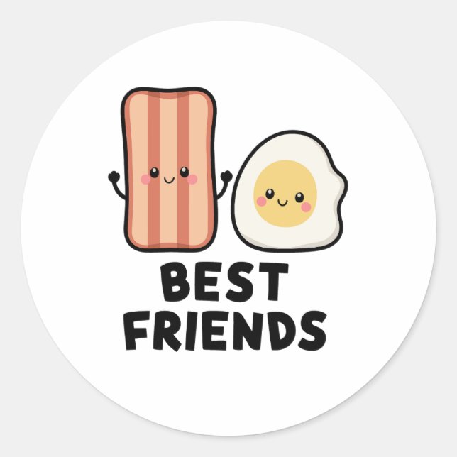 Bacon and Egg Best Friends Runder Aufkleber (Vorderseite)
