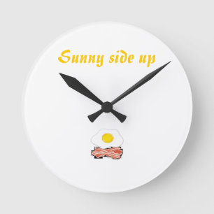 Bacon and eggs Clock Runde Wanduhr