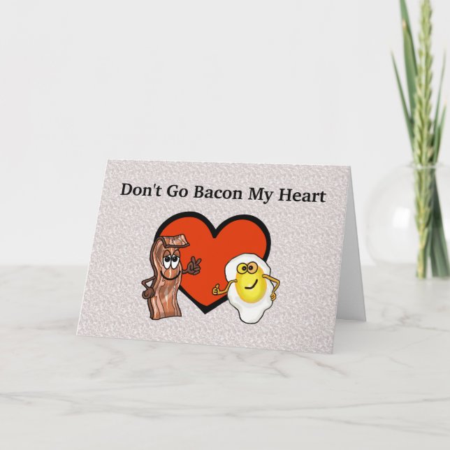 Bacon and Eggs Funny Valentine's Day Card Karte (Vorderseite)