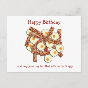 Bacon and Eggs Happy Birthday Postkarte