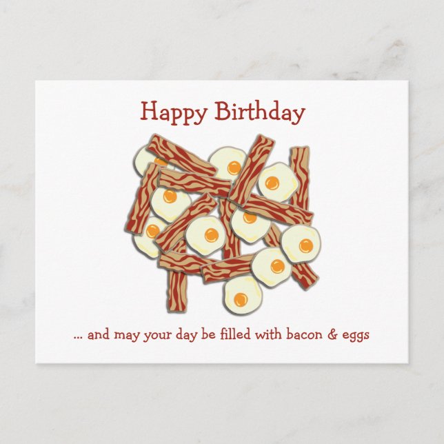 Bacon and Eggs Happy Birthday Postkarte (Vorderseite)