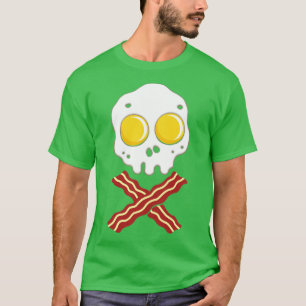 Bacon and Eggs Skull Frühstück Piratenfleisch T-Shirt
