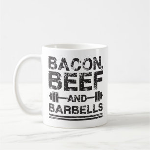 Bacon, Beef, Barbells - Gym Workout Motivierend Tasse
