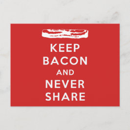 Bacon behalten und nie gemeinsam genutzt postkarte