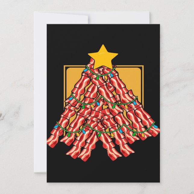 Bacon Christmas Tree Light_ Feiertagskarte (Vorderseite)
