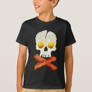 Bacon Crossbones Eier Schädelgröße T-Shirt