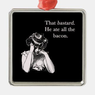 Bacon, der Bastard, aß er alle Silbernes Ornament