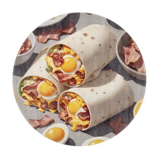 Bacon Egg Cheese Breakfast Wrap Schneidebrett (Vorderseite)
