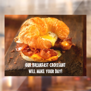 Bacon Egg Cheese Croissant Restaurant individualis Fensteraufkleber