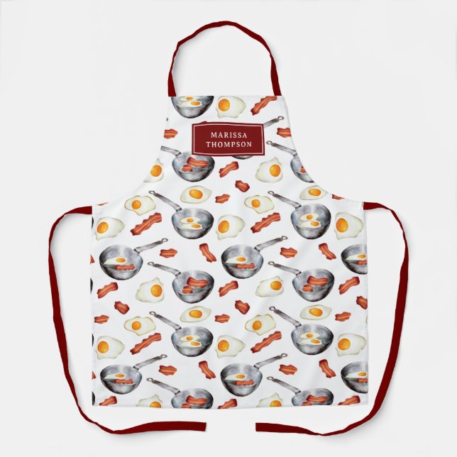 Bacon & Eggs Frühstücksbuffet Individuelle Name Schürze (Vorderseite)