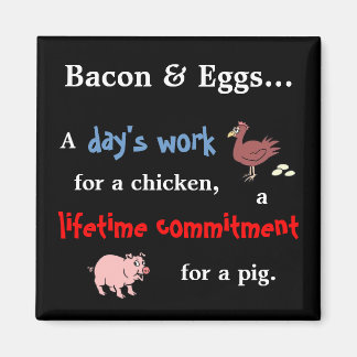 Bacon & Eggs Zitat Magnet