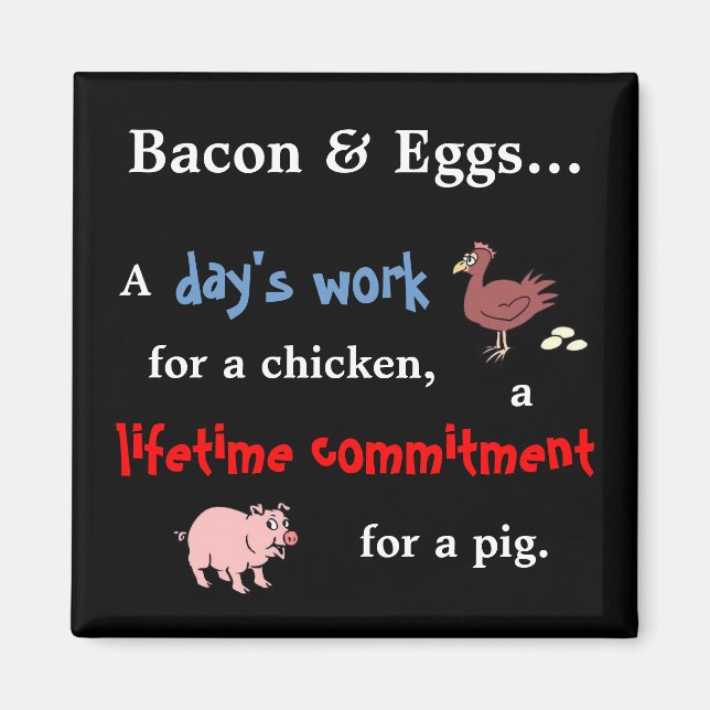 Bacon & Eggs Zitat Magnet (Vorne)