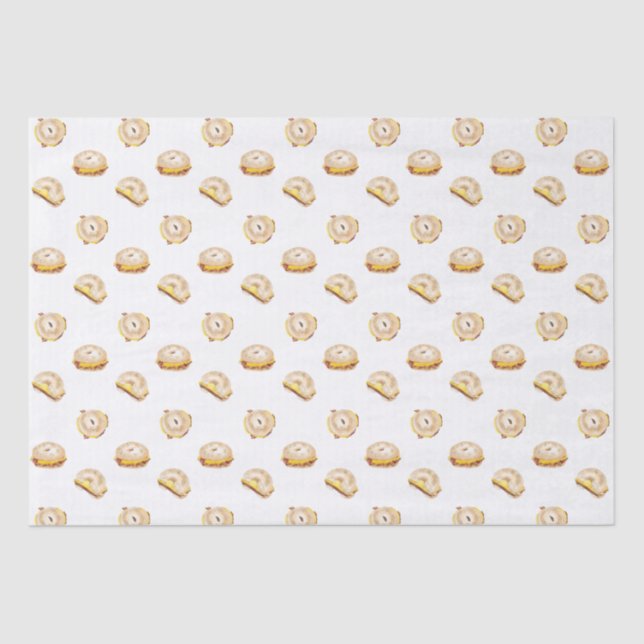 Bacon Ei and Cheese Bagel Breakfast Sandwich NYC Seidenpapier (Vorderseite)