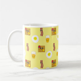 Bacon, Eier, Waffeln und Orangensaft Kaffeetasse