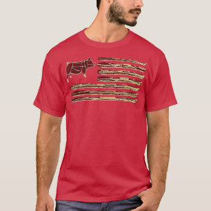 Bacon Flag Pig Vintag T-Shirt