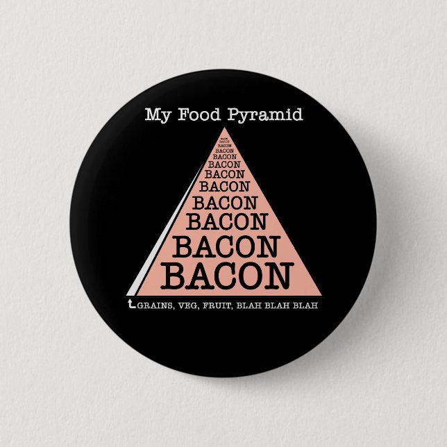 Bacon Food Pyramide Button (Vorderseite)