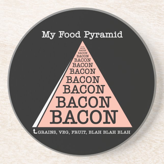 Bacon Food Pyramide Sandstein Untersetzer (Vorne)