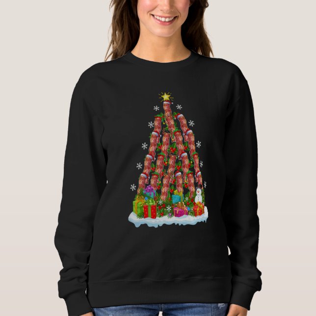Bacon Food  Xmas Holiday Santa Bacon Christmas Tre Sweatshirt (Vorderseite)