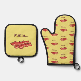 Bacon Funny Ofenhandschuh & Topflappen-Set