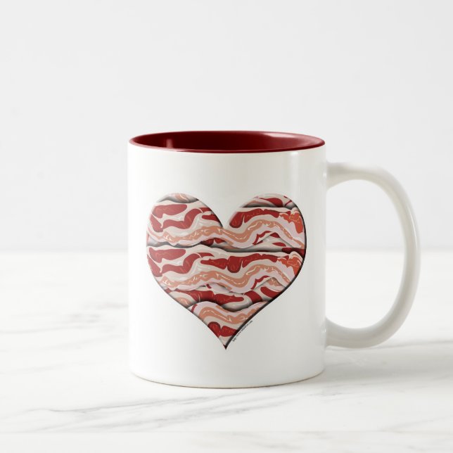 Bacon Hearted Zweifarbige Tasse (Rechts)