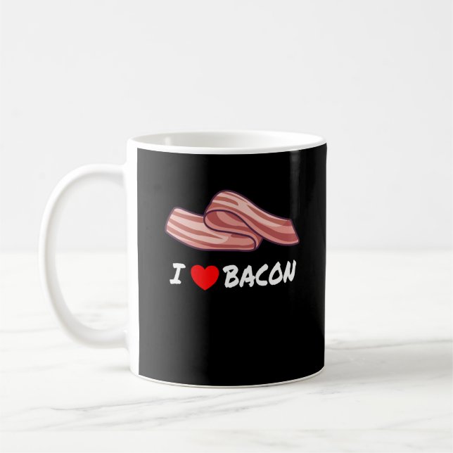 BACON I Liebe Bacon Funny Bacon Lover Kaffeetasse (Links)