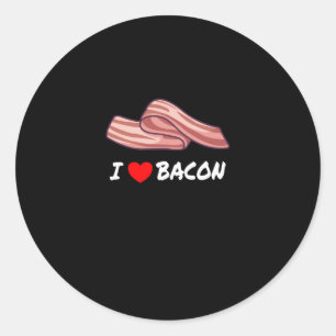 BACON I Liebe Bacon Funny Bacon Lover Runder Aufkleber
