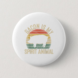 Bacon is my Spirit Animal Gift Retro Grillen Costu Button