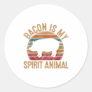 Bacon is my Spirit Animal Gift Retro Grillen Costu Runder Aufkleber