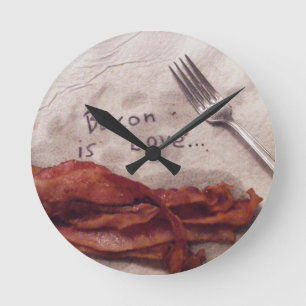 Bacon ist Liebe Runde Wanduhr