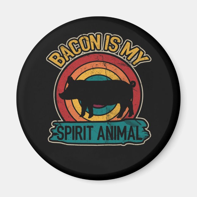 Bacon ist mein Geist Tier Bacon Lover Grillen Magnet (Vorne)
