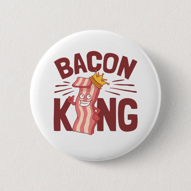 Bacon King Meat Lover Geschenke für Men Boy Button (Vorderseite)