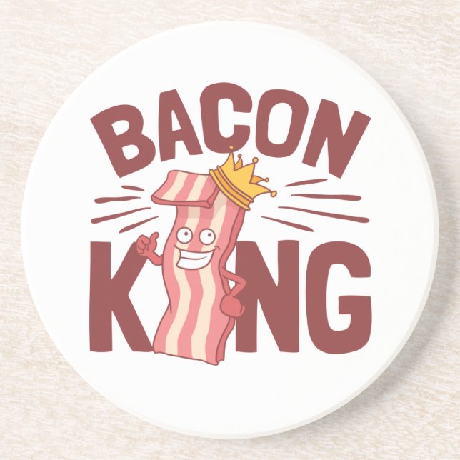 Bacon King Meat Lover Geschenke für Men Boy Getränkeuntersetzer (Vorne)
