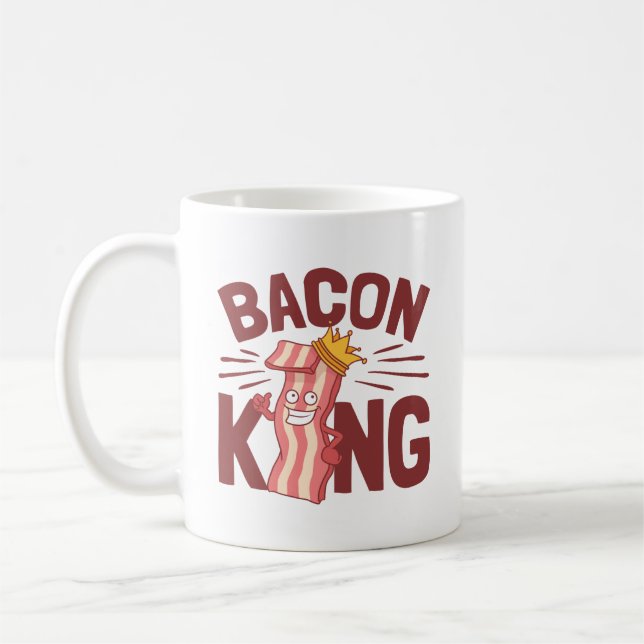 Bacon King Meat Lover Geschenke für Men Boy Kaffeetasse (Links)