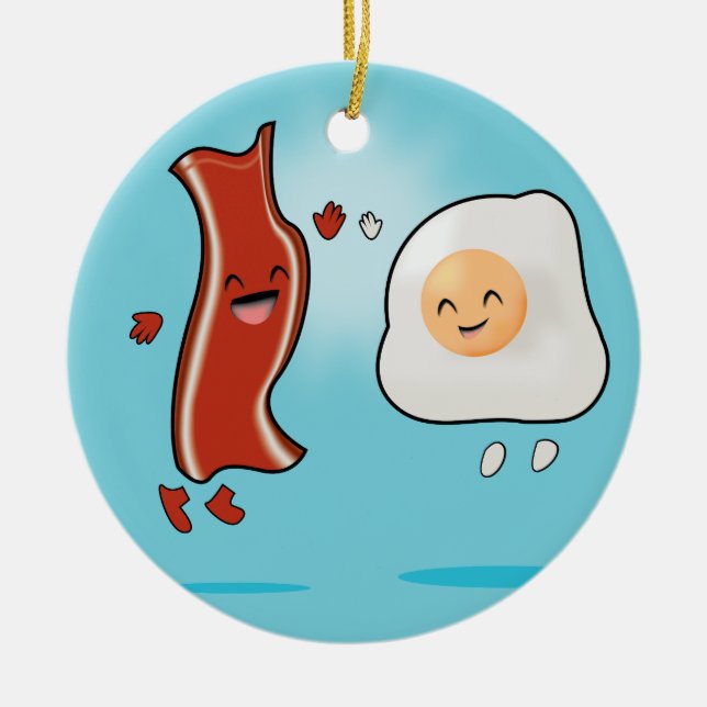 Bacon Lieben Eier Keramikornament (Vorne)