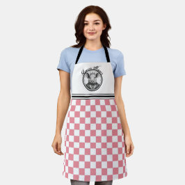 Bacon Manor Pink Checked Koch Schürze