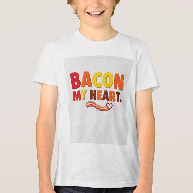 Bacon mein Herz. Tri-Blend Shirt (Vorderseite)
