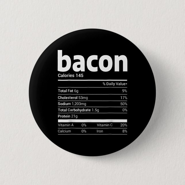 Bacon Nutrition Facts Family Matching Christmas Co Button (Vorderseite)