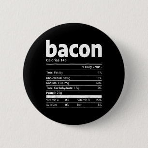 bacon Nutrition Facts Family Matching Christmas Co Button