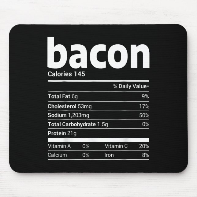 bacon Nutrition Facts Family Matching Christmas Co Mousepad (Vorne)