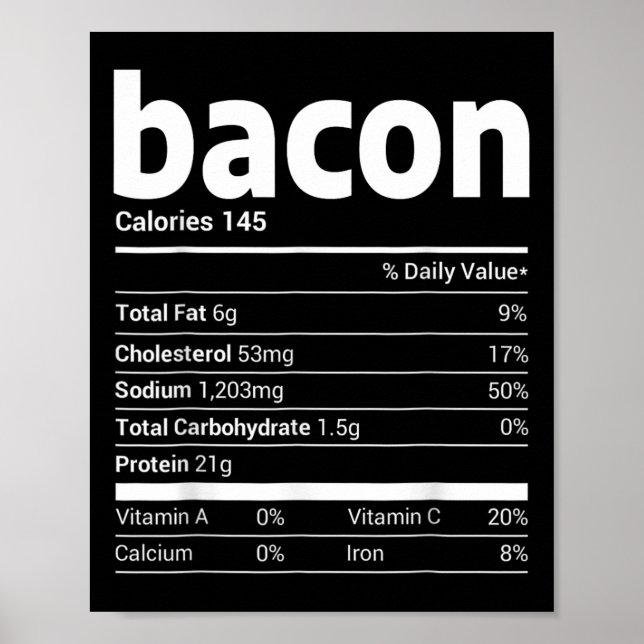 Bacon Nutrition Facts Family Matching Christmas Co Poster (Vorne)